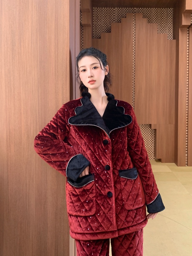 原沐可外穿 一缕幕色 加绒加厚保暖可外穿睡衣家居服套装