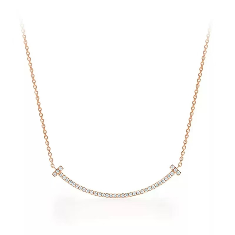 【全新未使用】欧美女 时尚潮流笑脸 玫金小号 满钻