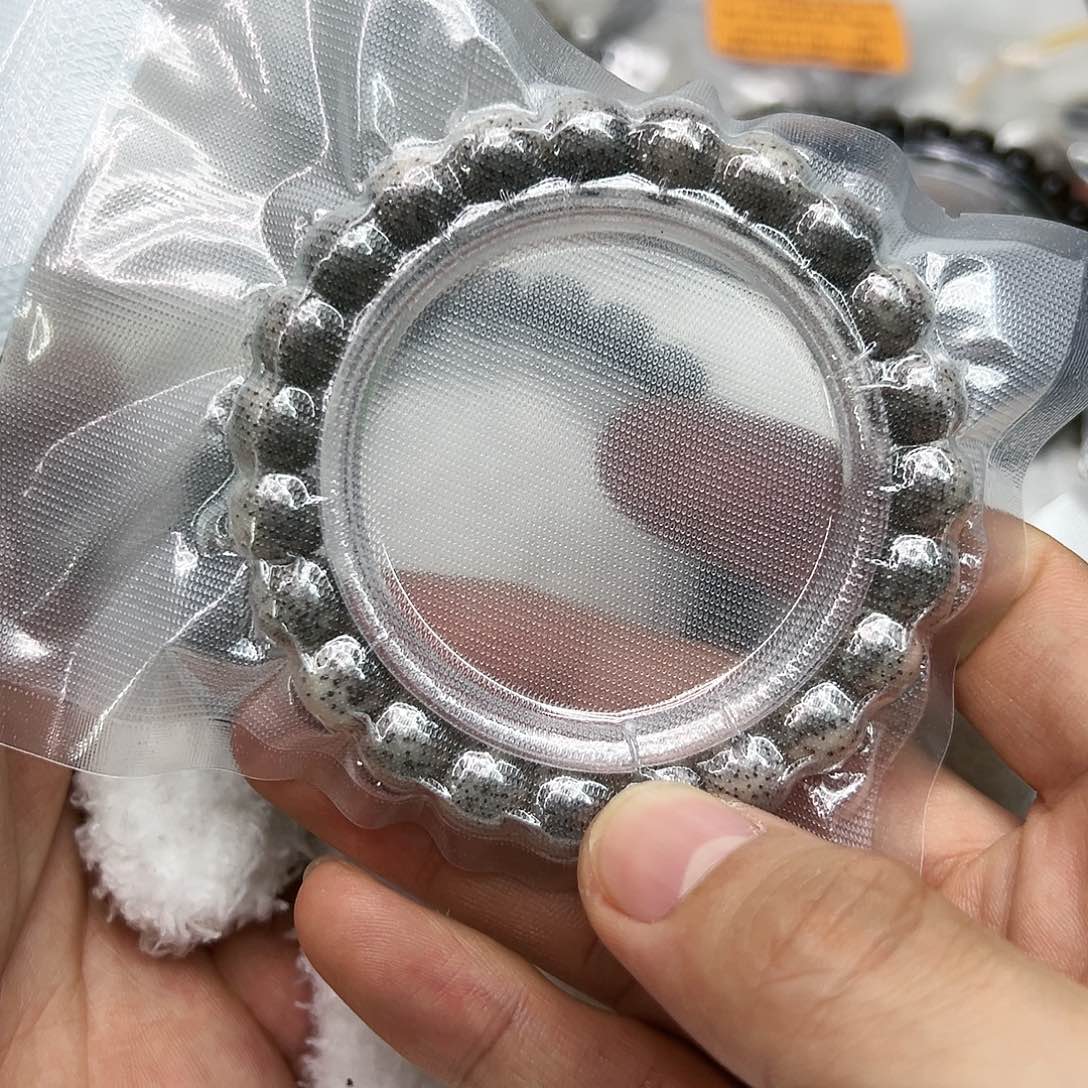 星月菩提手串52高端黑冰黑灰星月菩提单圈10