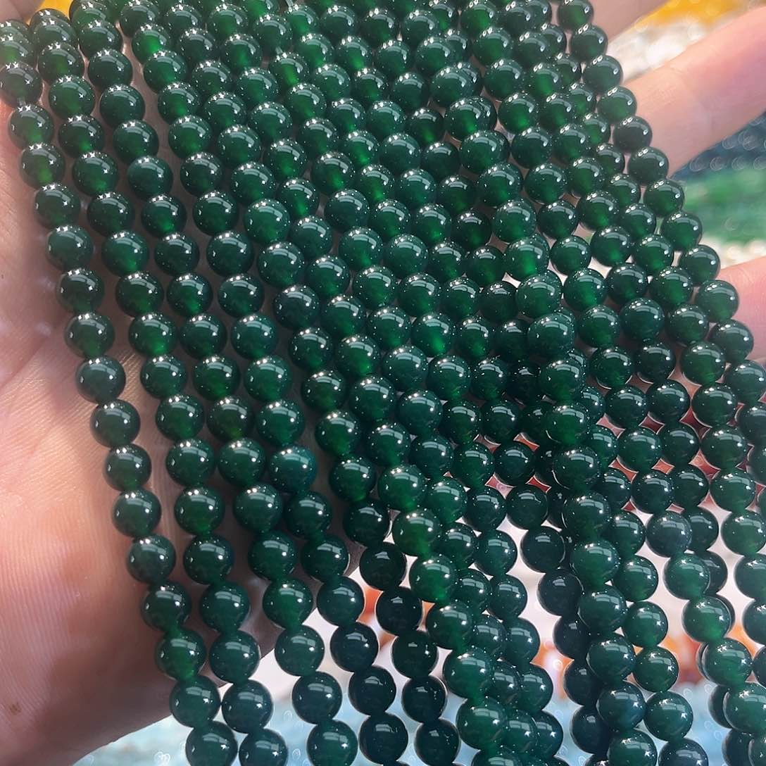 玛瑙/玉髓合金珠宝半成品碧玉玛瑙一条6mm