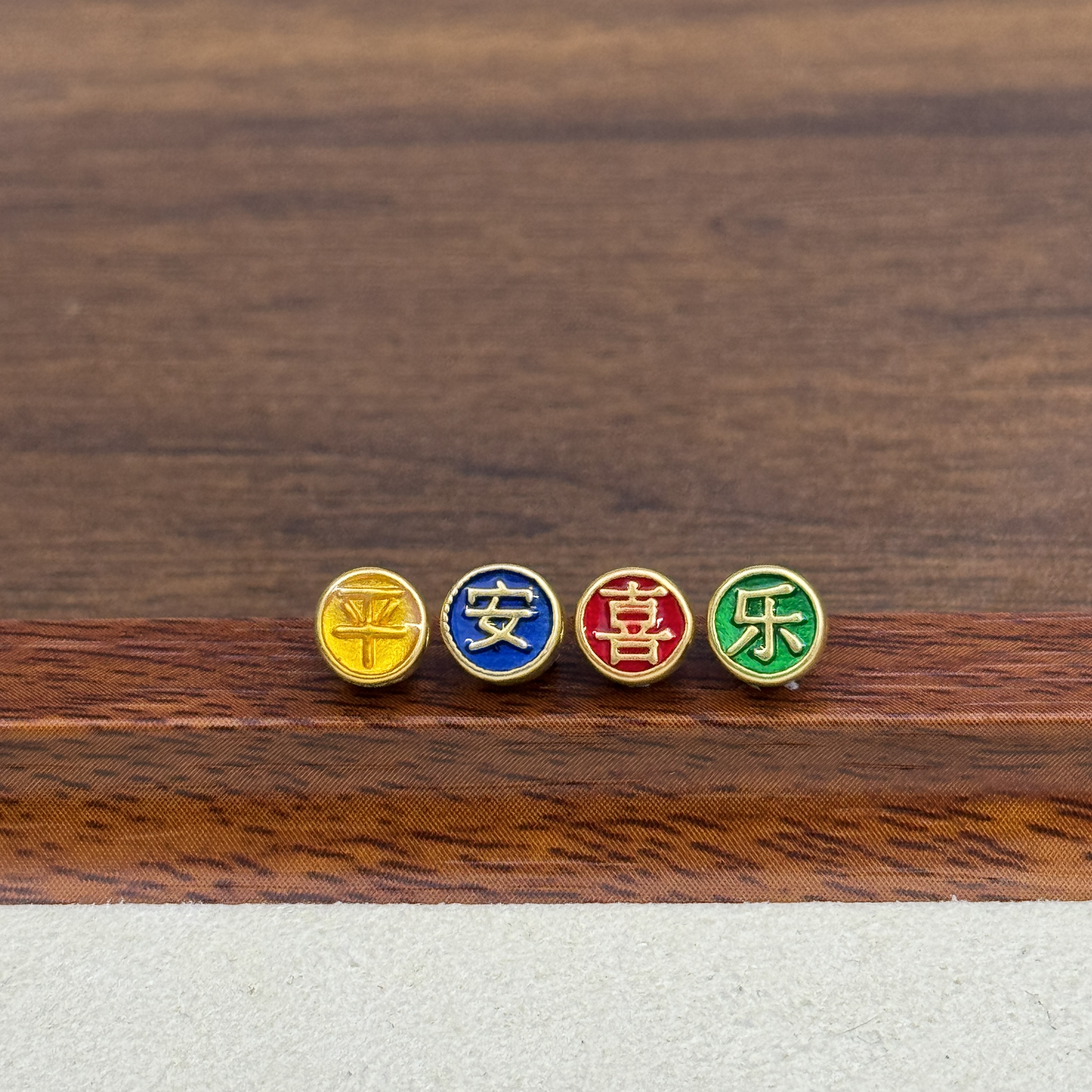 君潮黄金足金999平安喜乐手串整套DP1344-0690