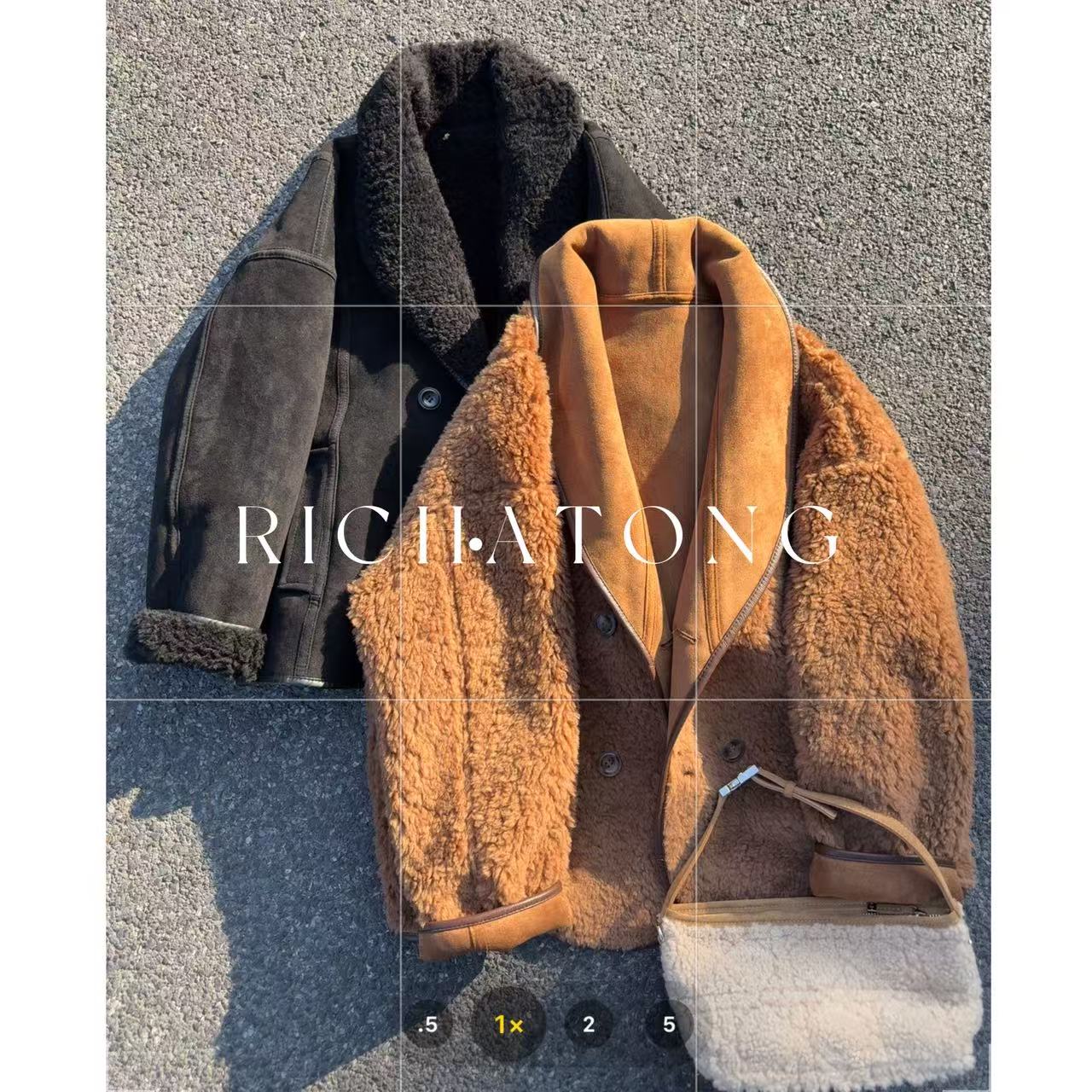 RICH ATONG.【绒言】-青果领颗粒绒荃/初剪羊毛双面穿外套1203-06