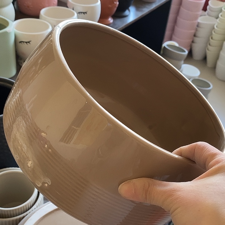 陶盆有孔 瑕疵针孔漏釉介意勿拍外高 13外口23