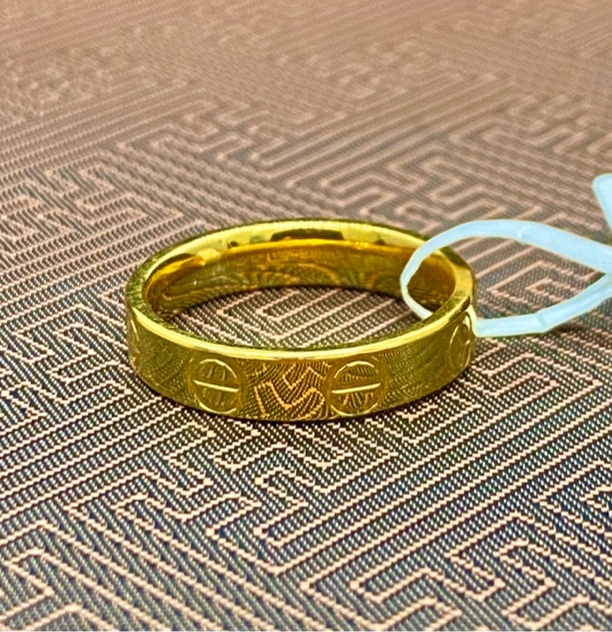 足银戒指 老铺匠 足银999一字卡时尚戒指