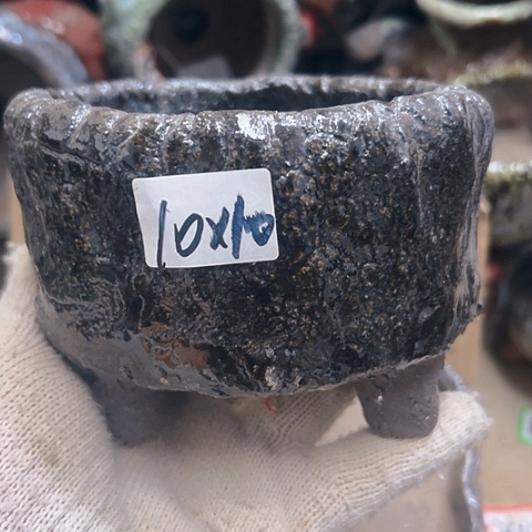 红陶粗陶花盆手工