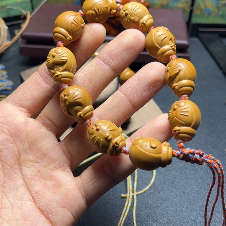 橄榄核手串/手链橄榄核雕哆啦A梦