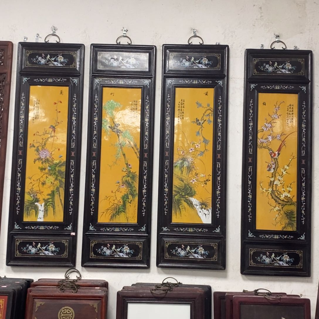 瓷片景德镇瓷板画柴窑烧制120*36*4