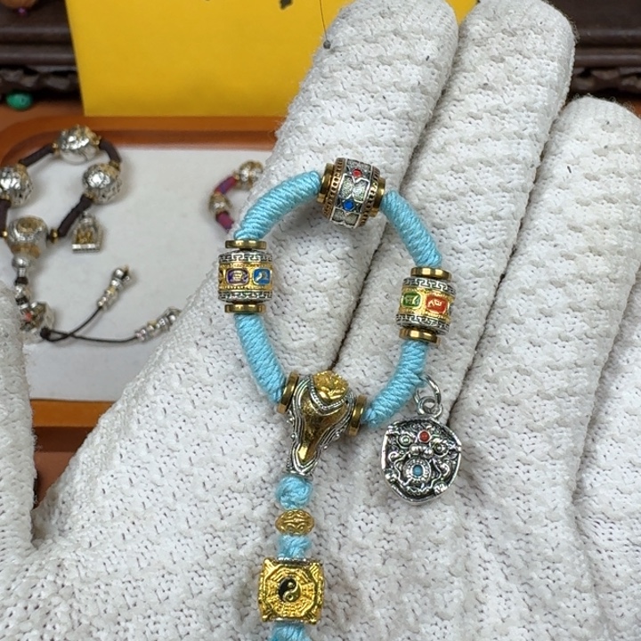 铜铁合金类太极鎏金色三通套装