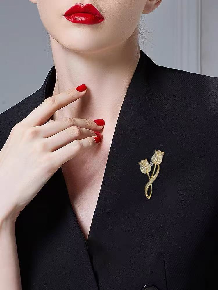 合金胸针 郁金香高档精致胸针80016