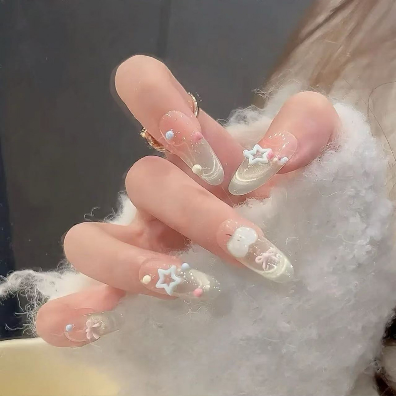 【青苹果乐园】时尚清新纯欲高级感成品美甲穿戴式手工穿戴甲