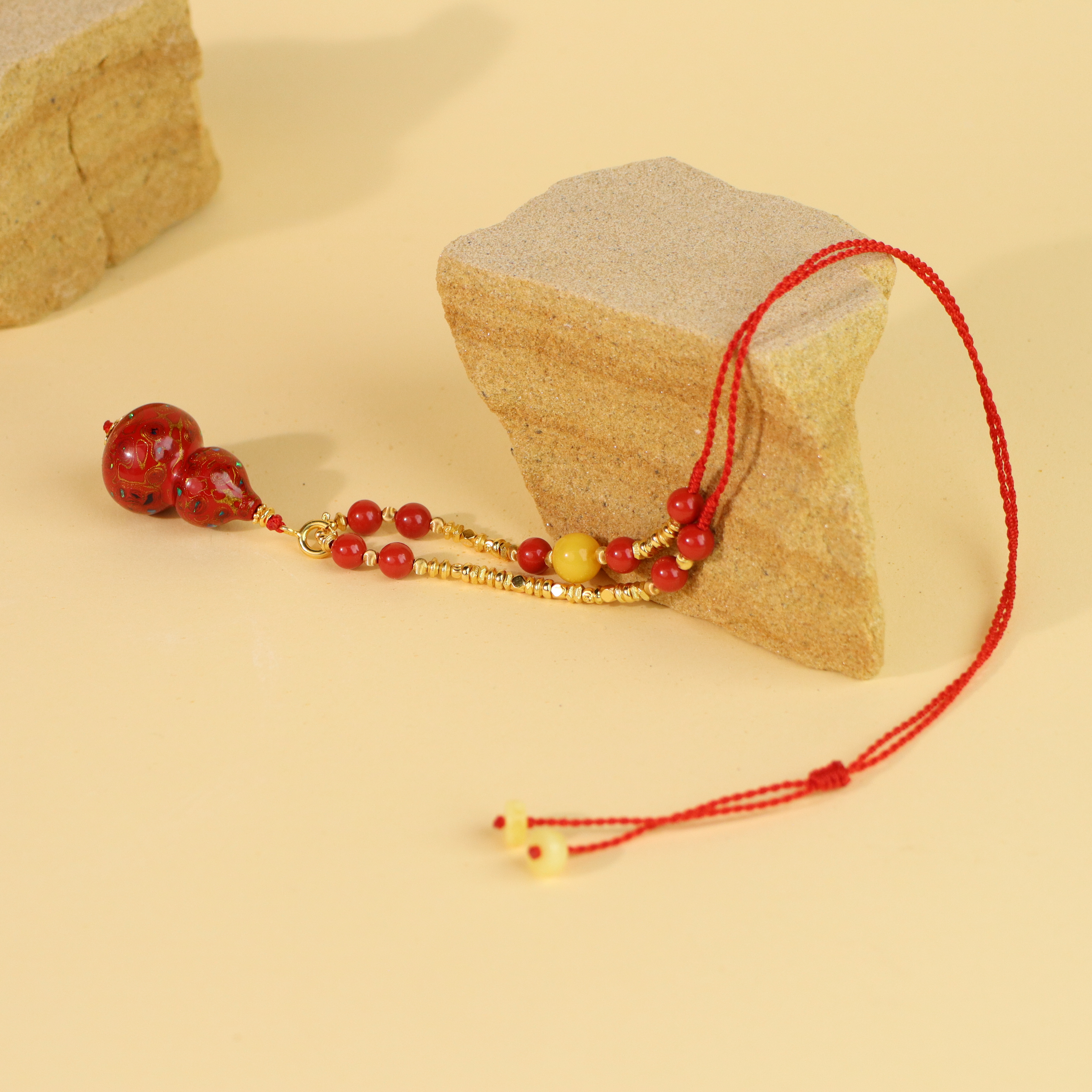 【鸿福】非遗大漆红色葫芦项链多样性发货