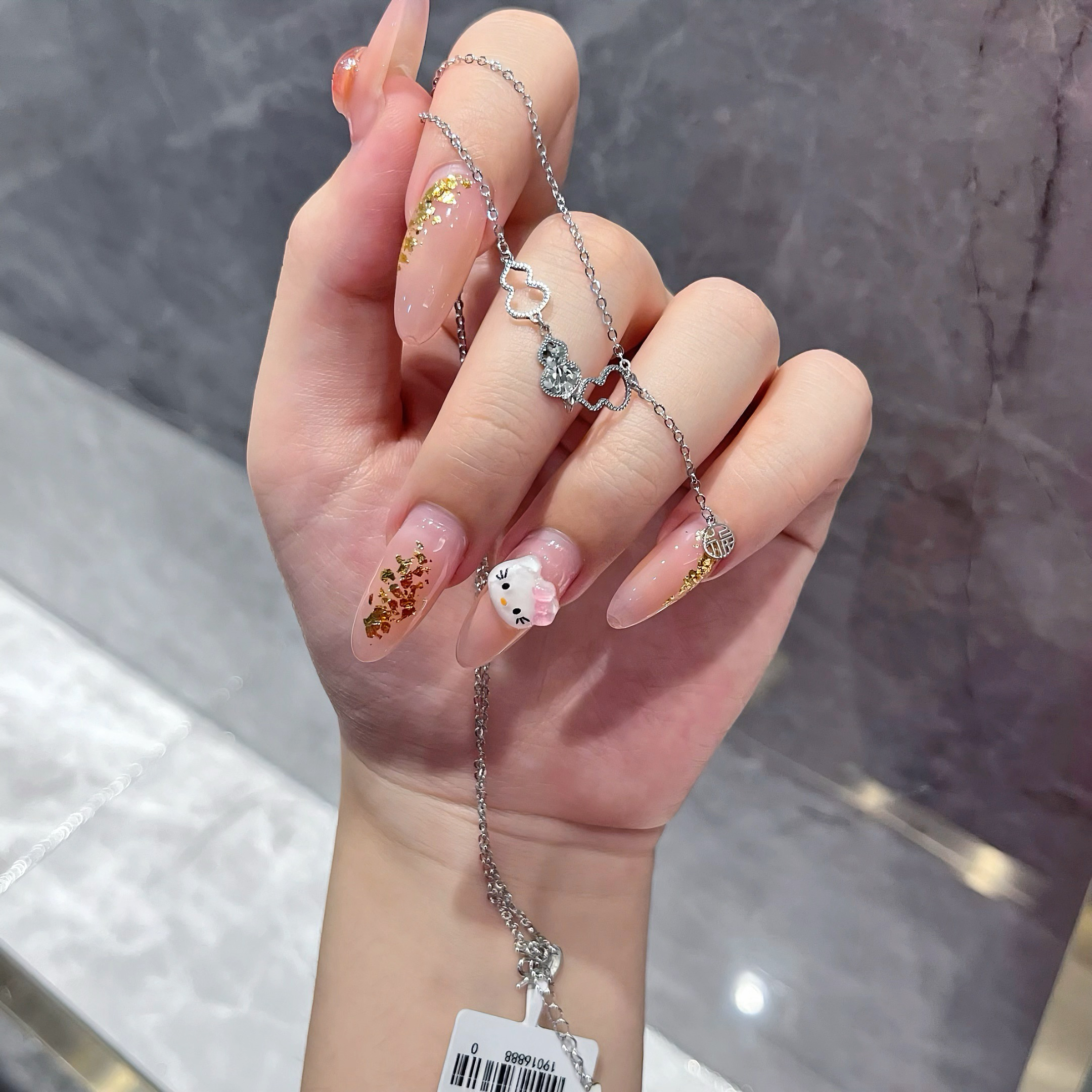 pt950 铂首饰 镂空碎碎冰葫芦套链