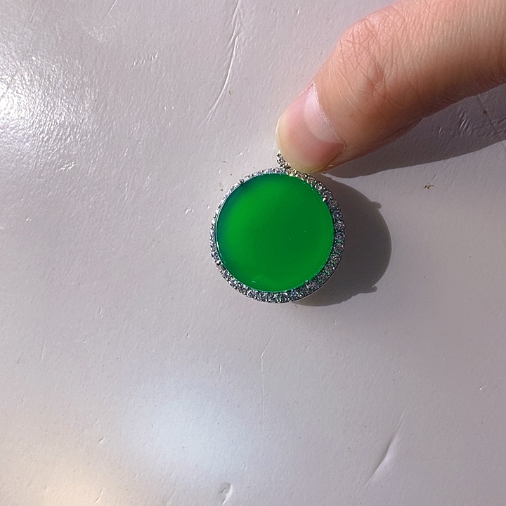 玛瑙/玉髓吊坠(不含链)银S925镶嵌紫*