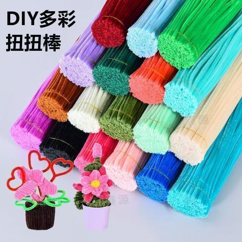 高品质全色系加密扭扭棒花束成品大束