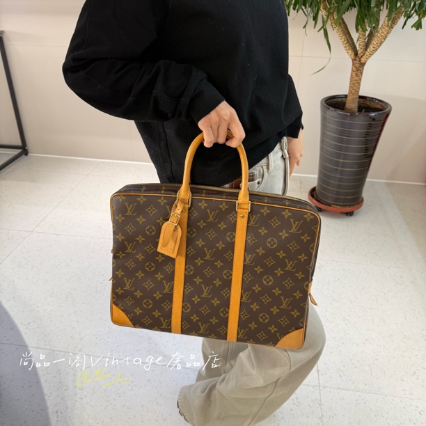95新 LouisVuitton/路易威登 尚品一阁/老花中古公文电脑包