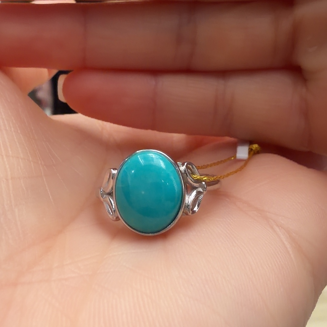 绿松石银S925镶嵌戒指