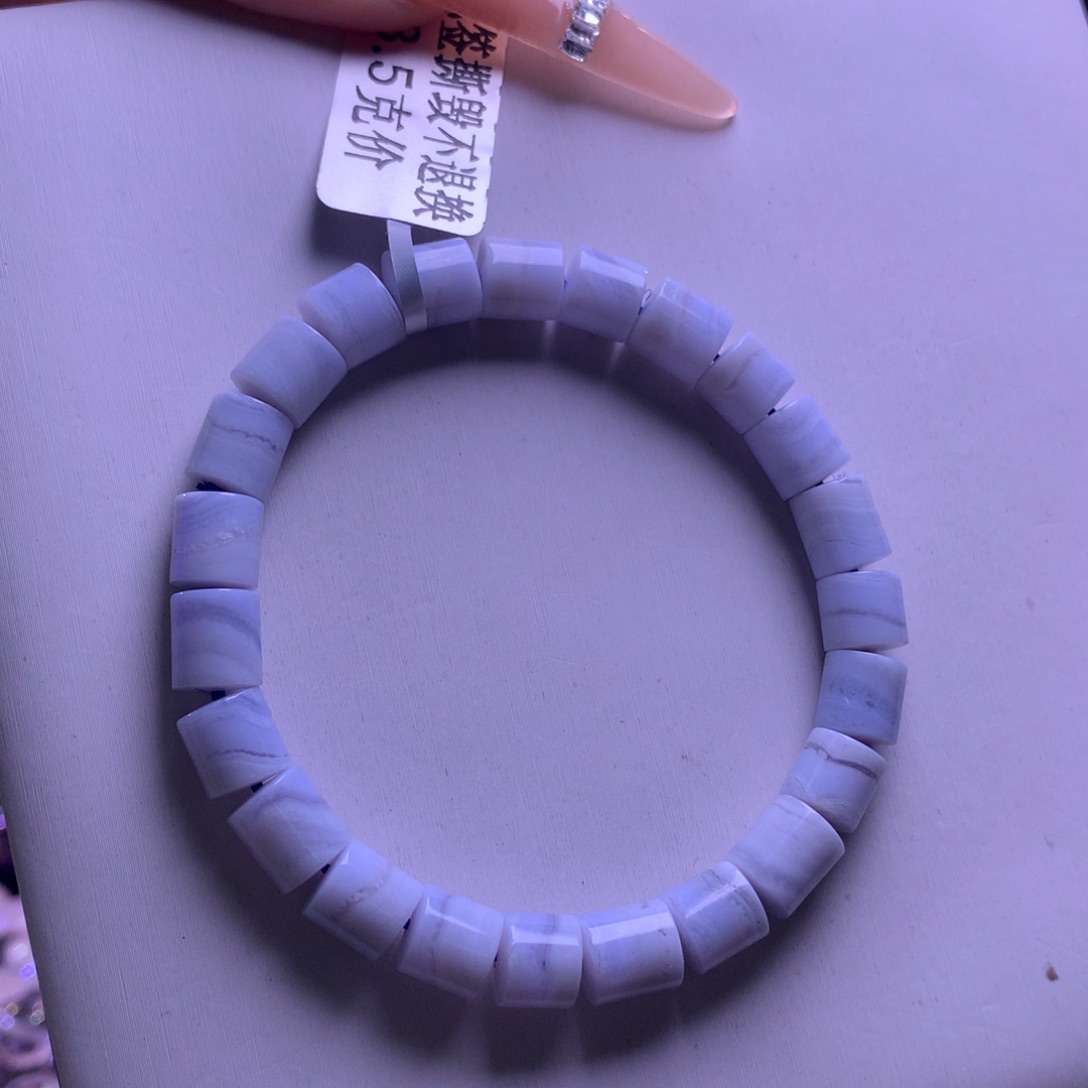 手链水晶未镶嵌蓝纹石直切7m