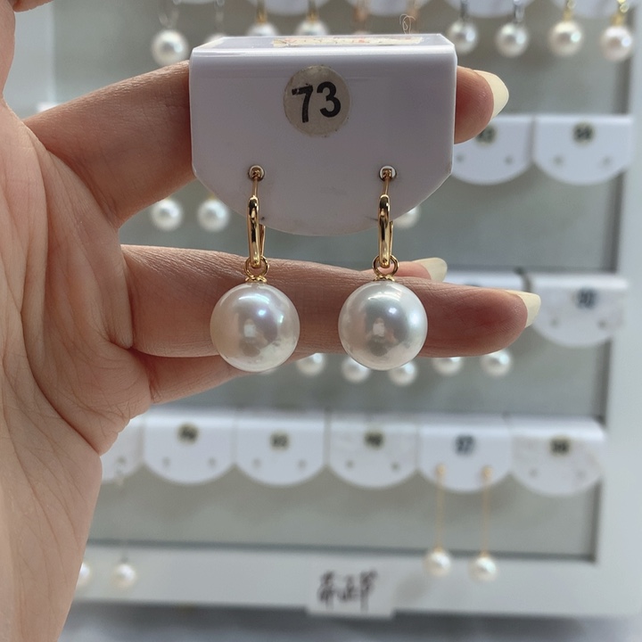 淡水珍珠耳饰银S925镶嵌