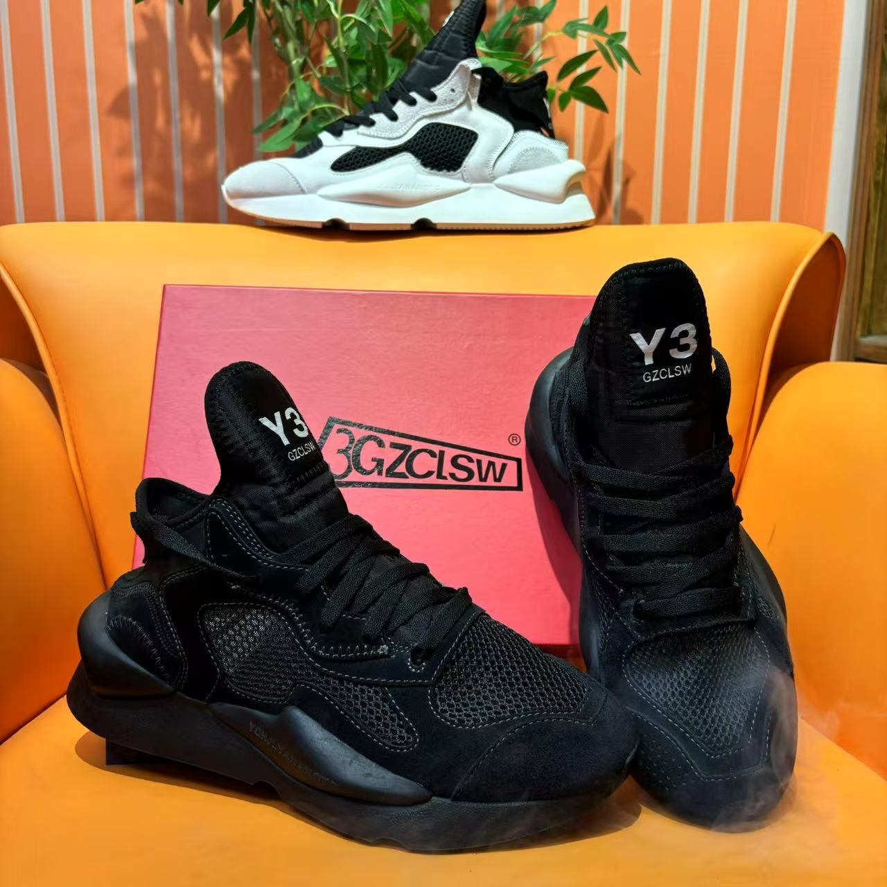 Y3GZCLSW夏季新款透气时尚休闲鞋轻奢黑武士运动鞋轻便网面男鞋