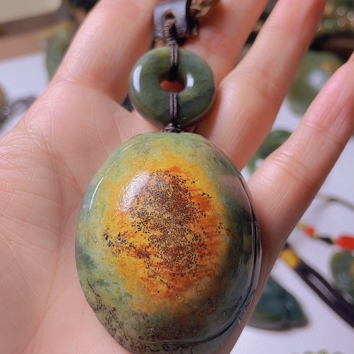 和田玉手把件未镶嵌樱****i