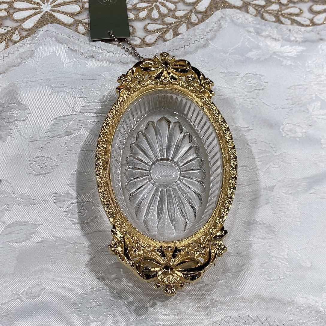 摆件H013福利水晶配铜收纳盘