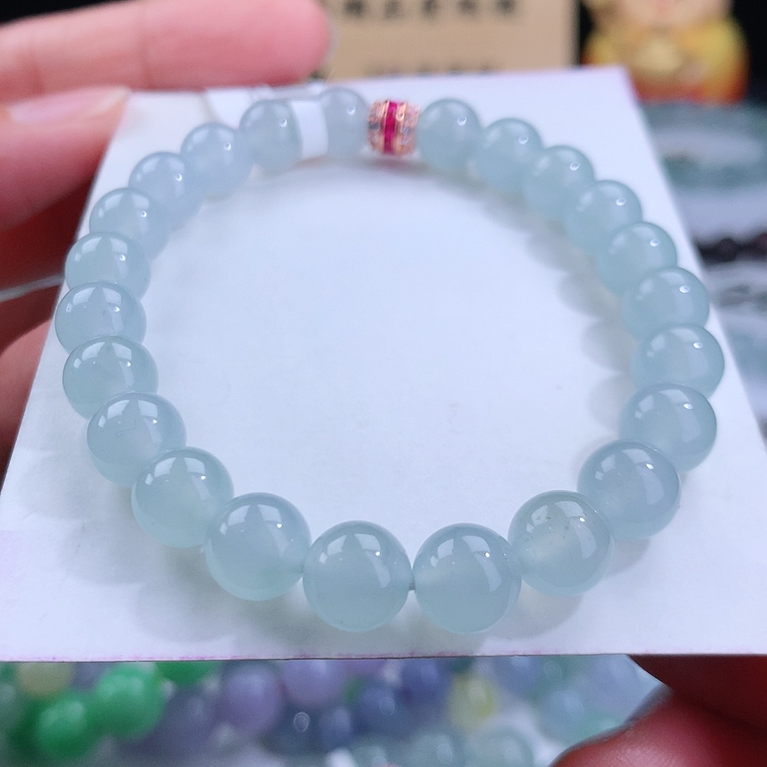 翡翠手链未镶嵌卡8mm