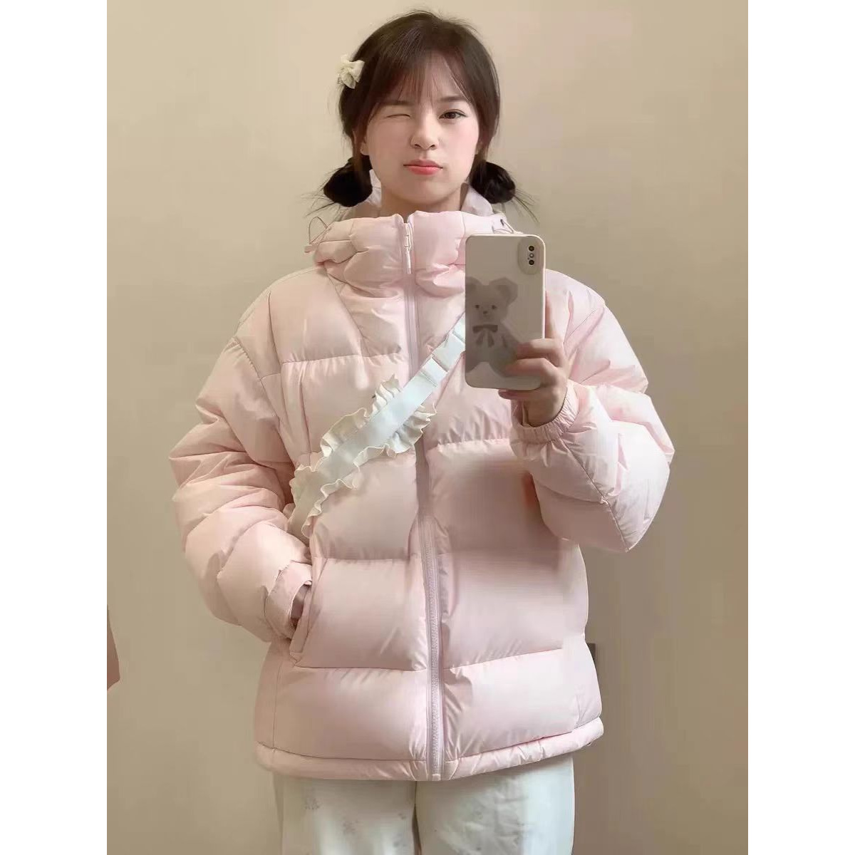 冬季短款时尚连帽加厚韩版宽松潮流保暖女士3040岁女款轻薄棉服