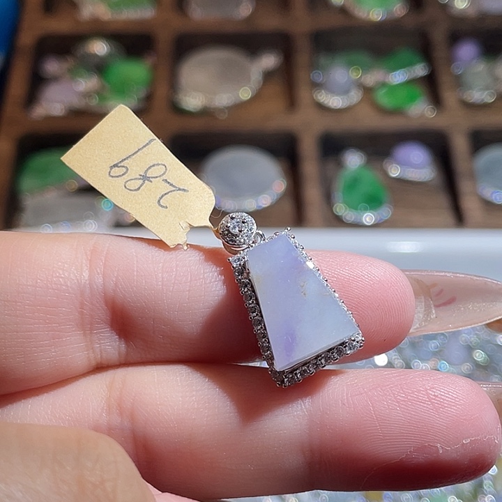 翡翠银S925镶嵌颈饰