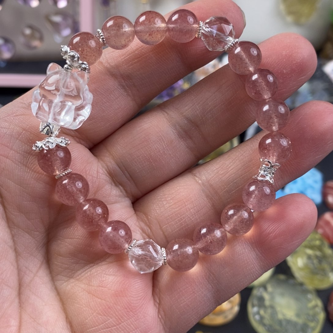 水晶手链未镶嵌杨*?原创草莓晶