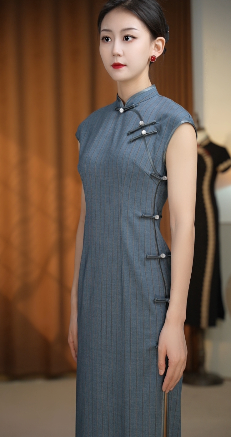 雅木 文音 日常气质优雅经典款旗袍(衣长125cm）