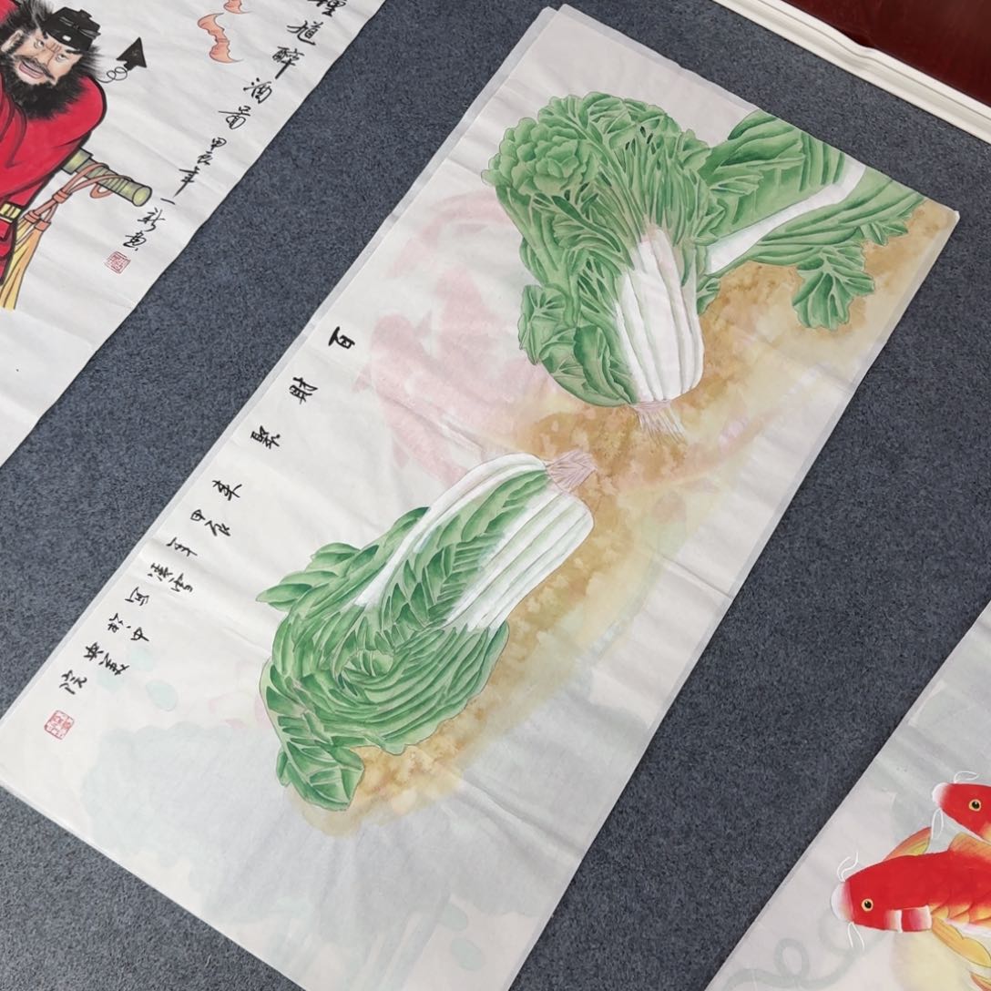 国画尺寸50X100手绘作品 