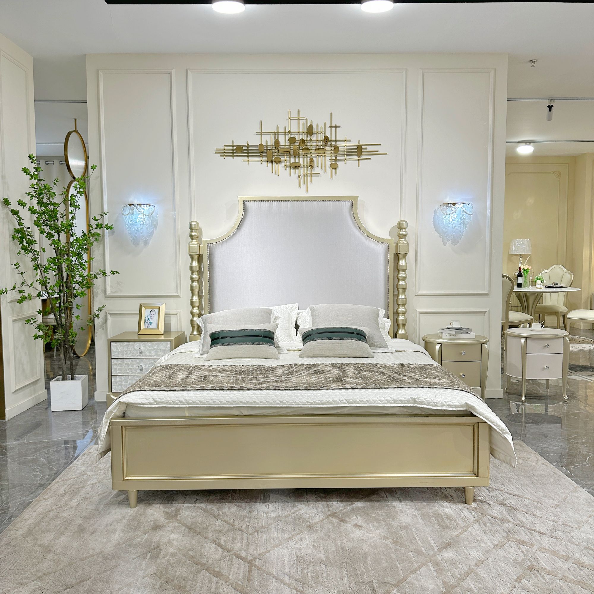 升级版冰柱床美式奢华复古现代简约别墅雕花家用主卧室大床816