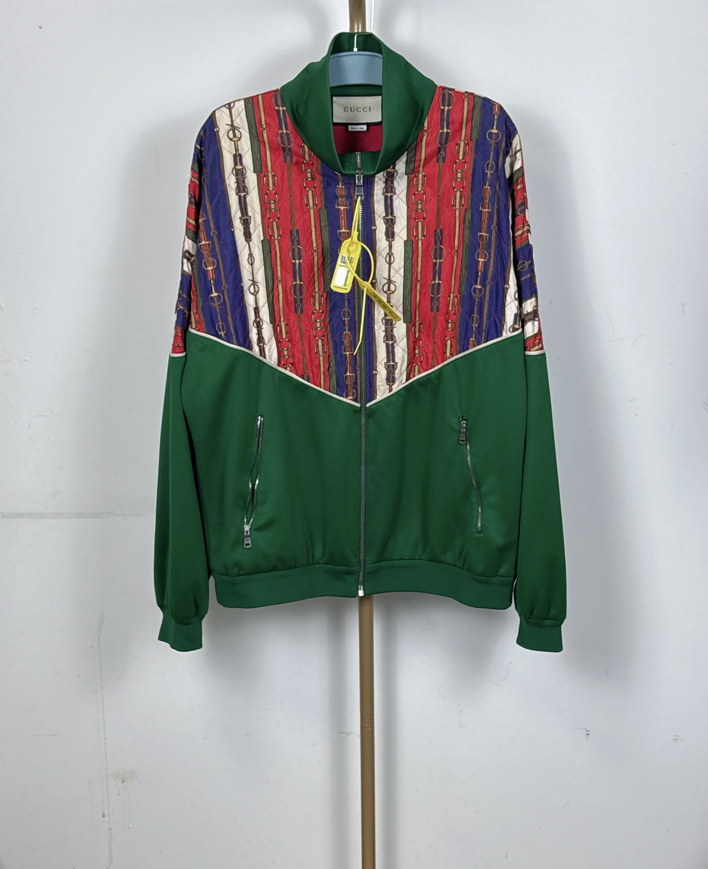 95新 GUCCI/古驰 GUCCI拼色拉链绿色夹克/M码/95新