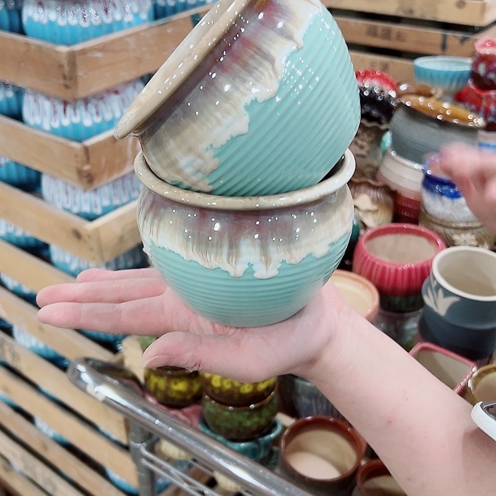 有孔，凑单福利满10元发货陶瓷多肉花盆！