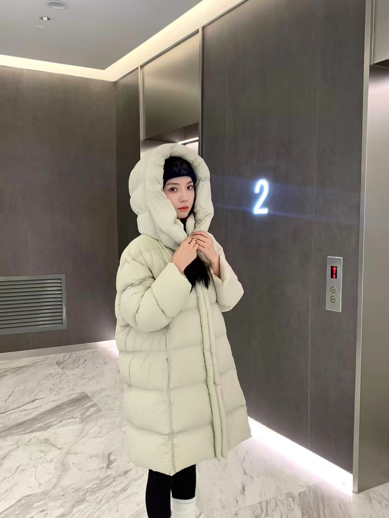 DR新款鹅绒羽绒服时尚高腰加厚女韩版秋冬连帽中长款28-2