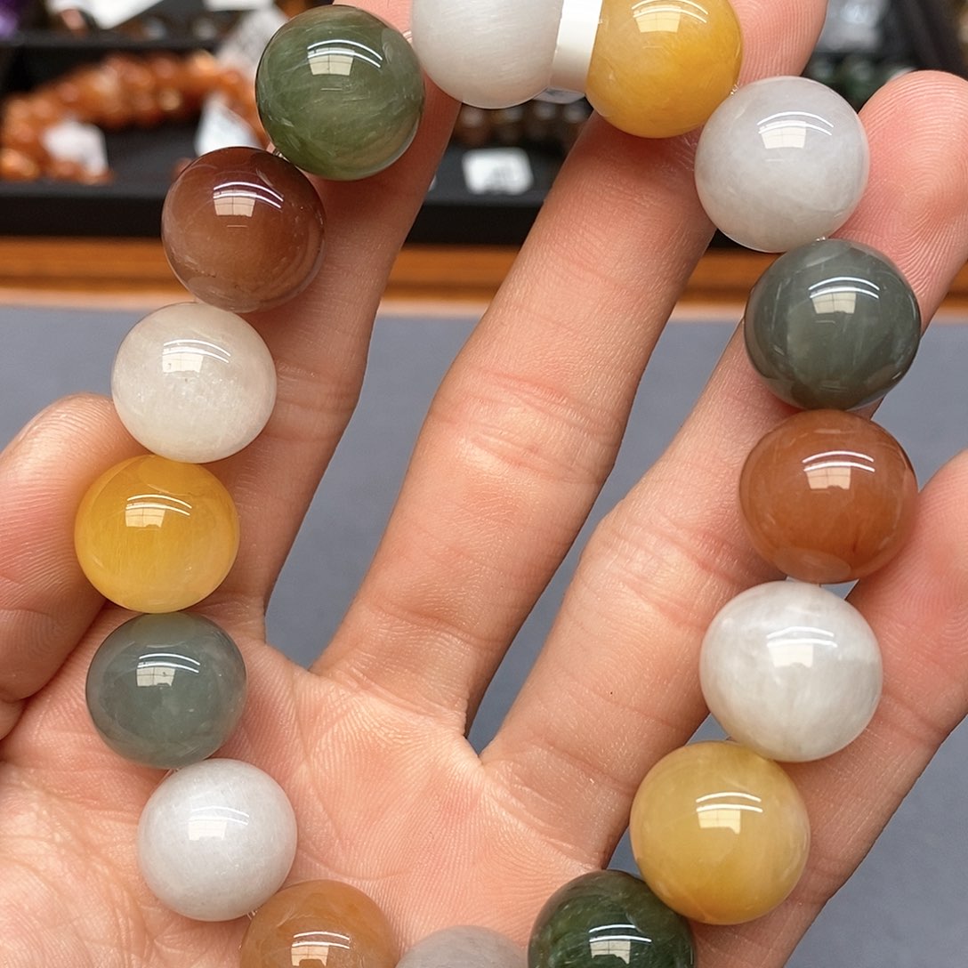 水晶手链未镶嵌3彩兔毛14mm