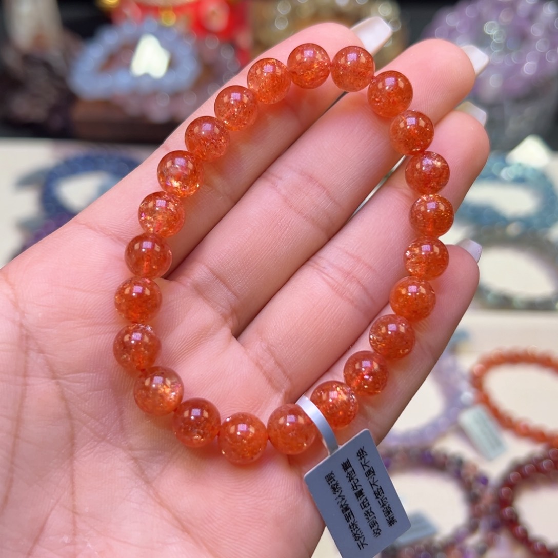 手串未镶嵌长石收藏级老矿金太阳8.3mm