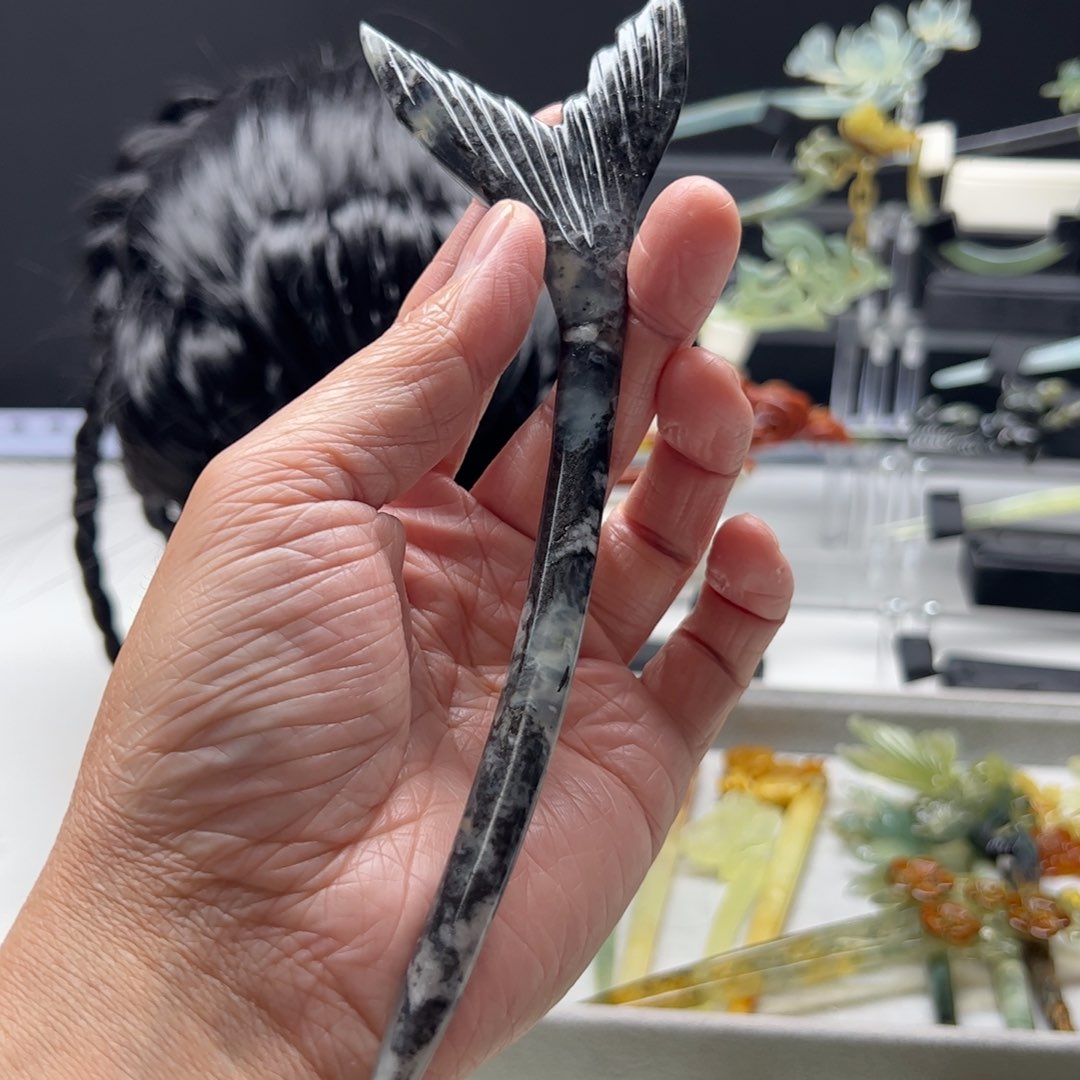 岫玉福利发簪未镶嵌星*✨