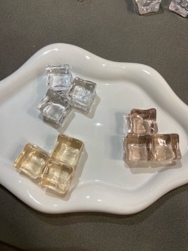 转盘➕许愿18mm细闪夜光冰块饰品，高透发光亚克力冰块