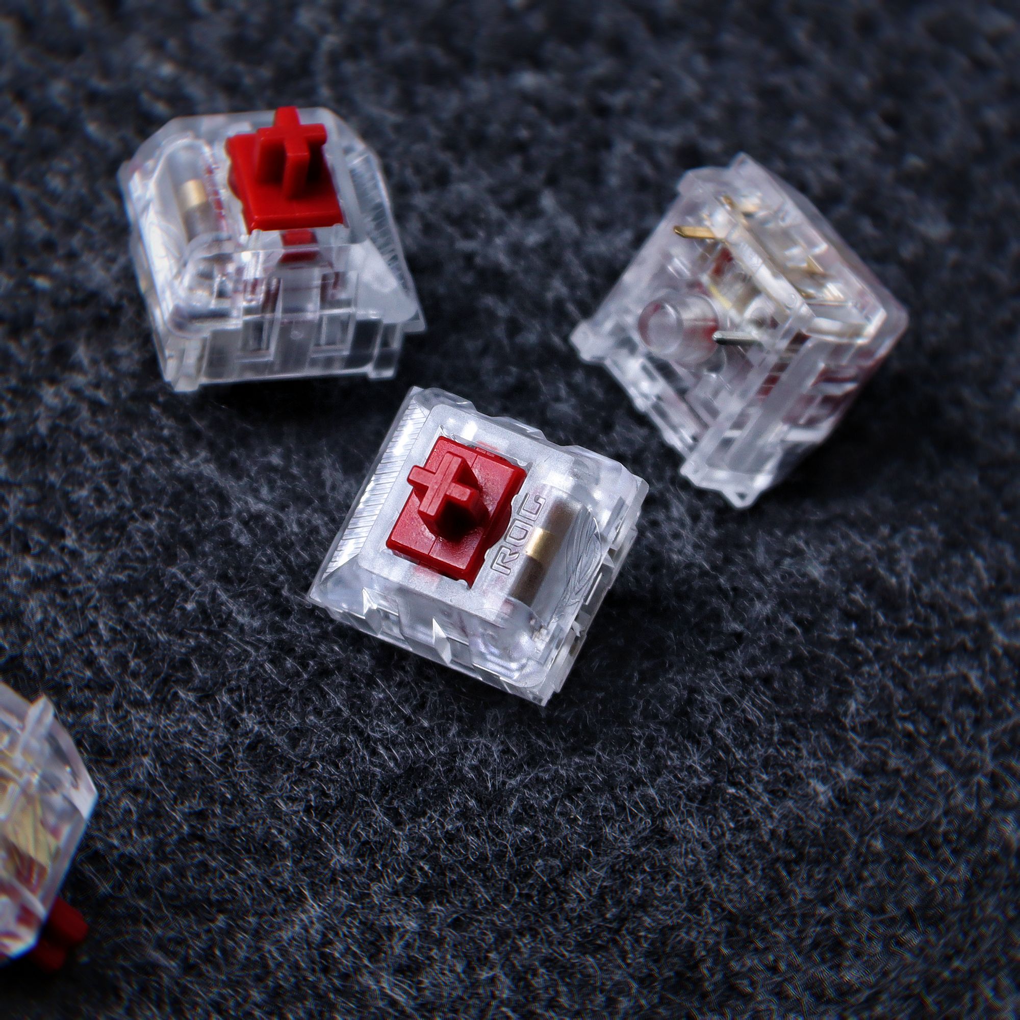 ROG山楂红轴3脚线性客制化机械轴体针脚歪掰直使用