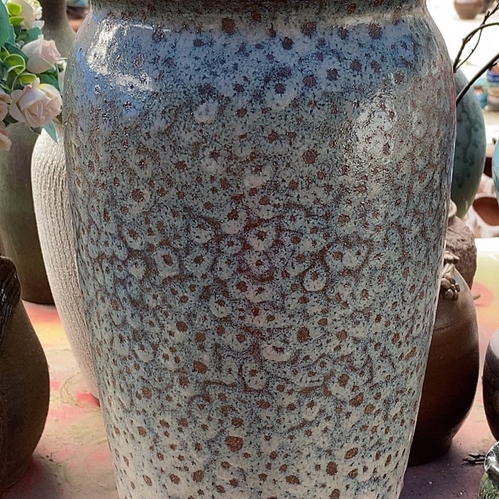 紫砂花盆口21高度41羽毛色