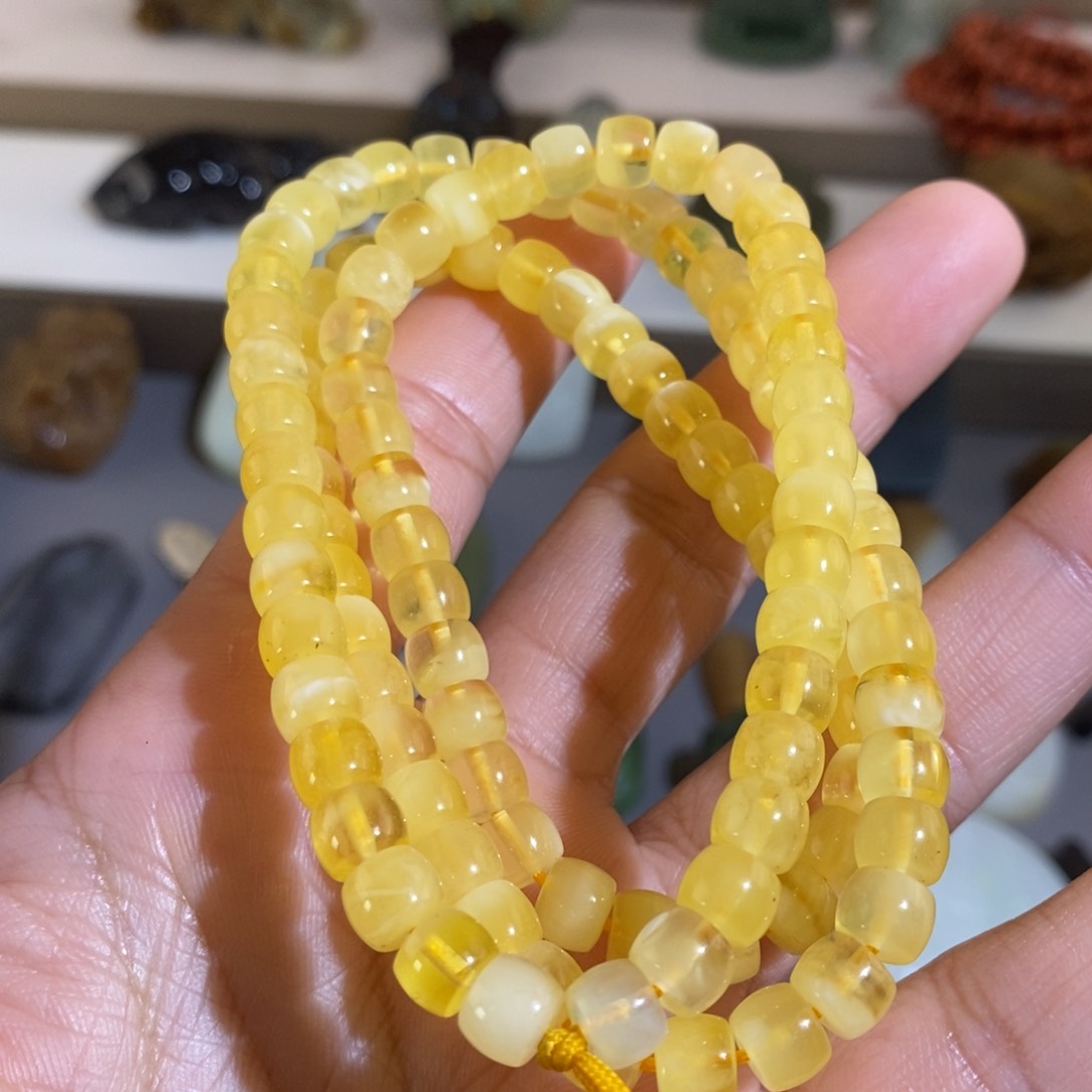 琥珀颈饰未镶嵌天然蜜蜡手串