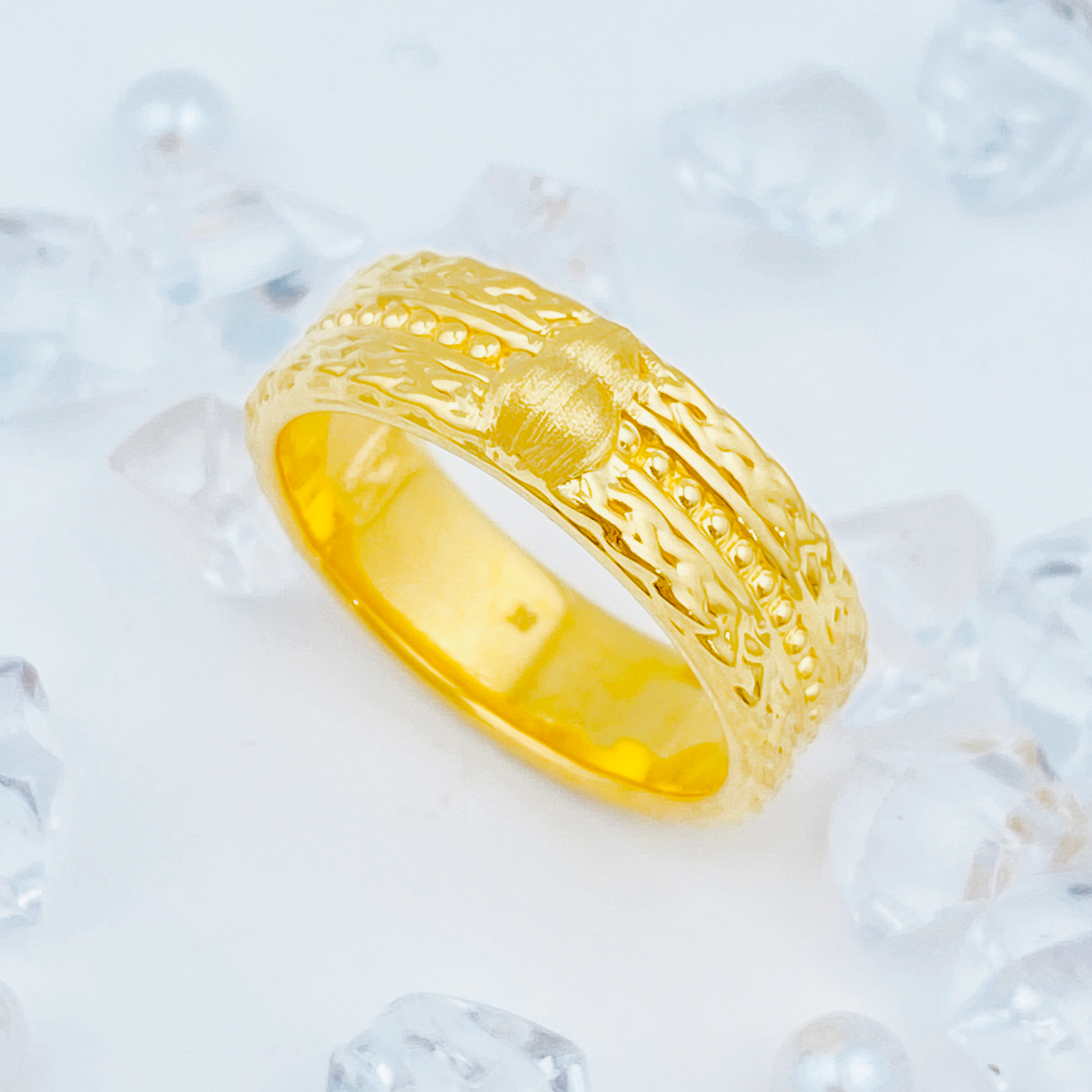 【国潮】足金999 编织纹宽面葫芦戒指 2.07 16圈口