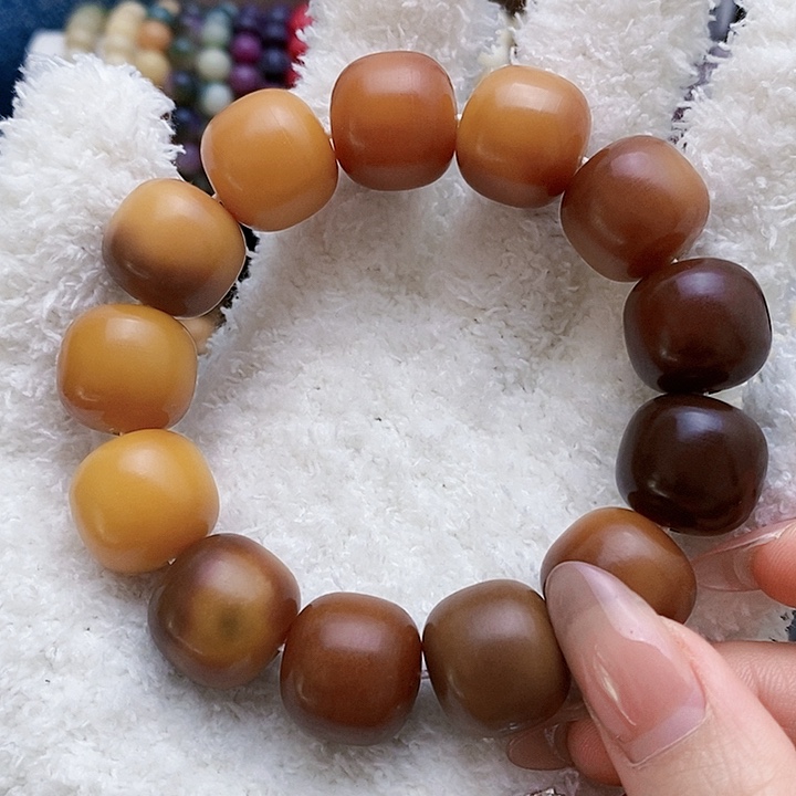 菩提根/象牙果手串缅甸天然干磨老料桶珠手串