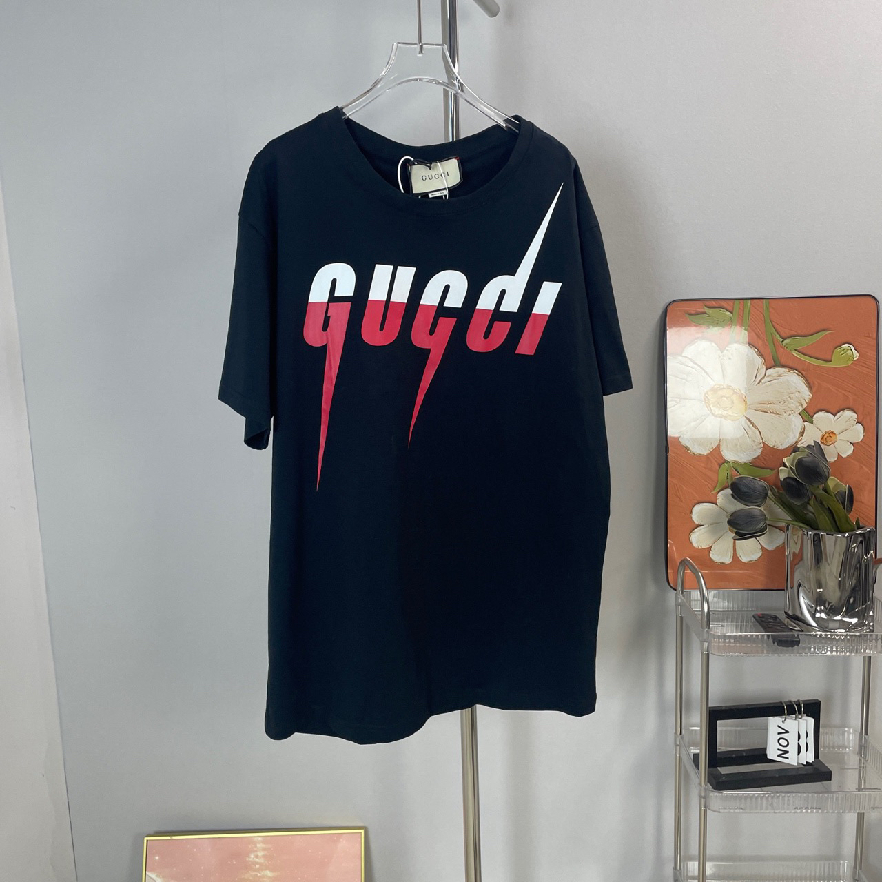 99新 GUCCI/古驰 Gucci 黑色 短袖 全新 L码 JC035