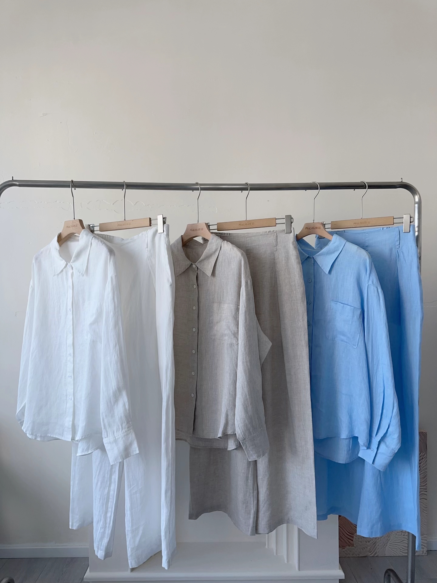 闪闪专属~三色亚麻套装1216