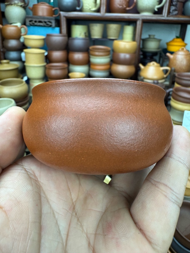 原矿紫砂黄龙山宝山40目红降坡禅定杯100cc主人杯家用大肚小口杯