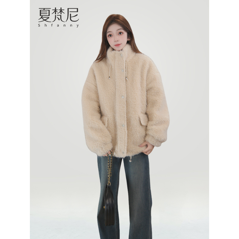 夏梵尼蓄热暖炉2025年冬季新款韩版宽松毛毛加厚保暖休闲外套
