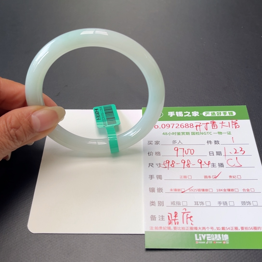 翡翠手镯（圆镯）未镶嵌多人