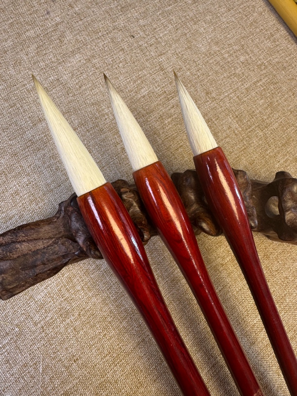 实木杆大中小兼毫弹性适中楷隶篆行专用毛笔